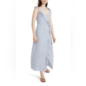 Madewell Ruffled Wrap Maxi Dress in Americana Floral Size 10